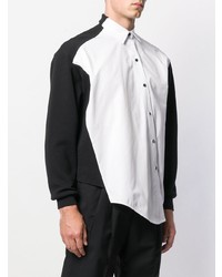 Chemise à manches longues blanche et noire Ji Oh