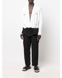 Chemise à manches longues blanche et noire Greg Lauren