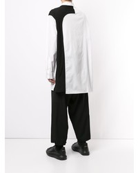 Chemise à manches longues blanche et noire Yohji Yamamoto