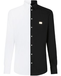 Chemise à manches longues blanche et noire Dolce & Gabbana