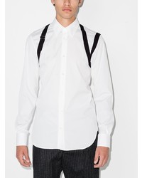 Chemise à manches longues blanche et noire Alexander McQueen