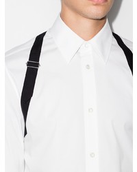 Chemise à manches longues blanche et noire Alexander McQueen