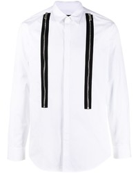Chemise à manches longues blanche et noire DSQUARED2