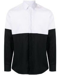 Chemise à manches longues blanche et noire Karl Lagerfeld