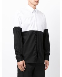 Chemise à manches longues blanche et noire Karl Lagerfeld