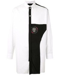 Chemise à manches longues blanche et noire Yohji Yamamoto