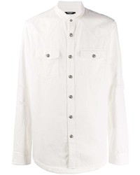 Chemise à manches longues blanche Balmain