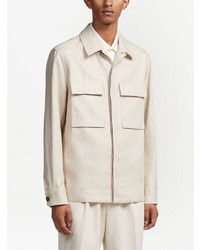 Chemise à manches longues blanche Zegna