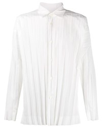 Chemise à manches longues blanche Homme Plissé Issey Miyake