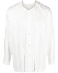 Chemise à manches longues blanche Homme Plissé Issey Miyake