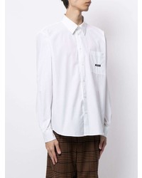 Chemise à manches longues blanche MSGM