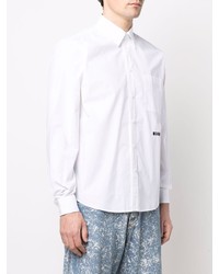 Chemise à manches longues blanche MSGM