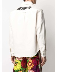 Chemise à manches longues blanche MSGM