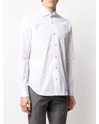 Chemise à manches longues blanche Kiton