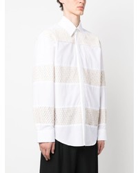 Chemise à manches longues blanche MSGM