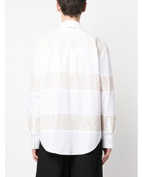 Chemise à manches longues blanche MSGM