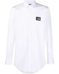 Chemise à manches longues blanche Moschino