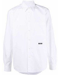 Chemise à manches longues blanche MSGM