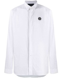 Chemise à manches longues blanche Philipp Plein