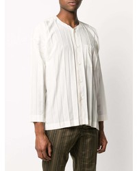 Chemise à manches longues blanche Homme Plissé Issey Miyake