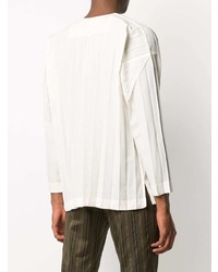 Chemise à manches longues blanche Homme Plissé Issey Miyake