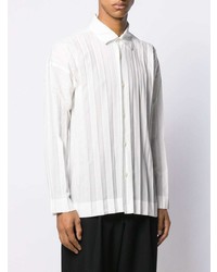 Chemise à manches longues blanche Homme Plissé Issey Miyake