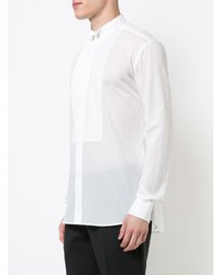 Chemise à manches longues blanche Saint Laurent