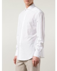 Chemise à manches longues blanche Brunello Cucinelli