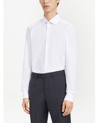 Chemise à manches longues blanche Zegna