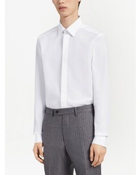 Chemise à manches longues blanche Zegna