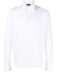 Chemise à manches longues blanche Zegna