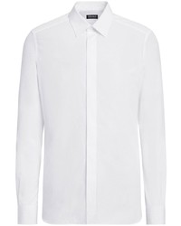 Chemise à manches longues blanche Zegna