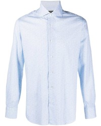 Chemise à manches longues bleu clair Barba