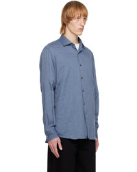 Chemise à manches longues bleu clair Zegna