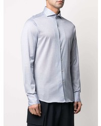 Chemise à manches longues bleu clair Canali