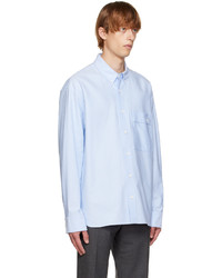 Chemise à manches longues bleu clair Solid Homme