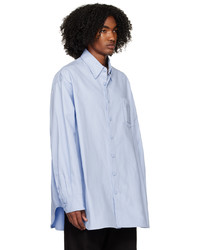 Chemise à manches longues bleu clair Raf Simons