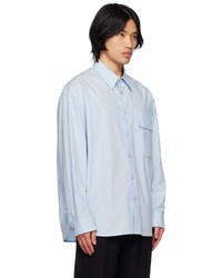 Chemise à manches longues bleu clair Solid Homme