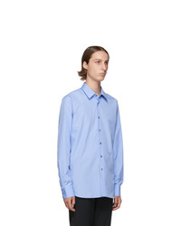 Chemise à manches longues bleu clair Prada