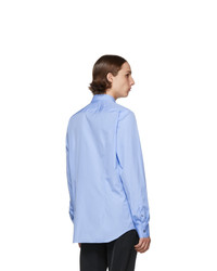 Chemise à manches longues bleu clair Prada