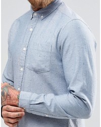 Chemise à manches longues bleu clair Asos