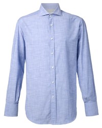 Chemise à manches longues bleu clair Brunello Cucinelli