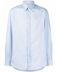 Chemise à manches longues bleu clair Brunello Cucinelli