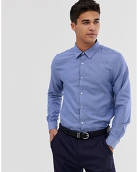 Chemise à manches longues bleu clair Burton Menswear