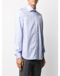 Chemise à manches longues bleu clair Corneliani