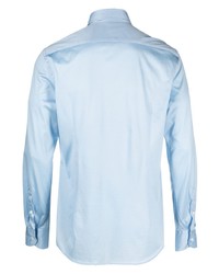 Chemise à manches longues bleu clair Corneliani