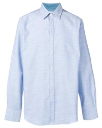 Chemise à manches longues bleu clair Canali