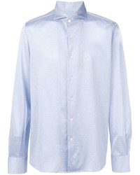 Chemise à manches longues bleu clair Canali