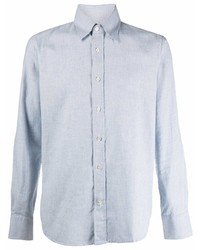 Chemise à manches longues bleu clair Canali