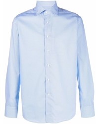 Chemise à manches longues bleu clair Canali